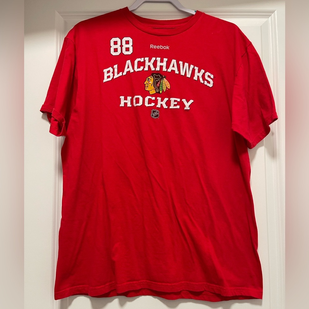 Reebok Chicago Blackhawks Men’s Red Kane 88 Short Sleeve Shirt Jersey - Size L